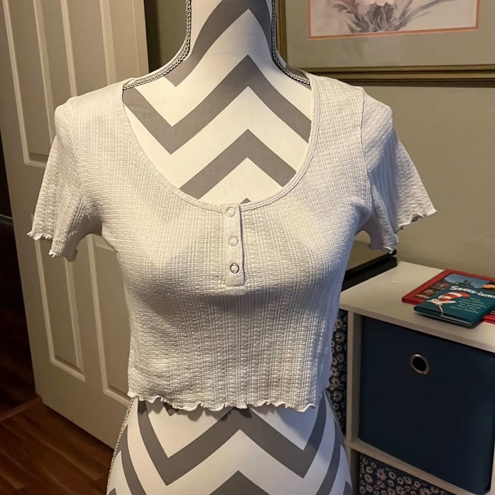 NORDSTROM | BP by Nordstrom Cropped 3 Button Tee